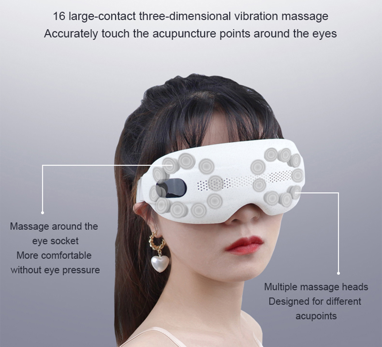 Graphene heating eye massager