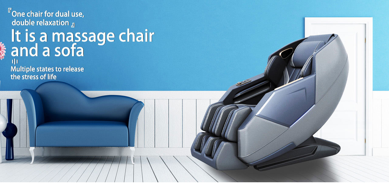 blue China PU leather massage chair